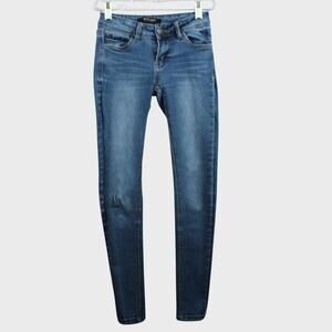 WAX Jean Los Angeles Denim Stretch Skinny Leg Jeans Size 1 Medium Wash Grunge